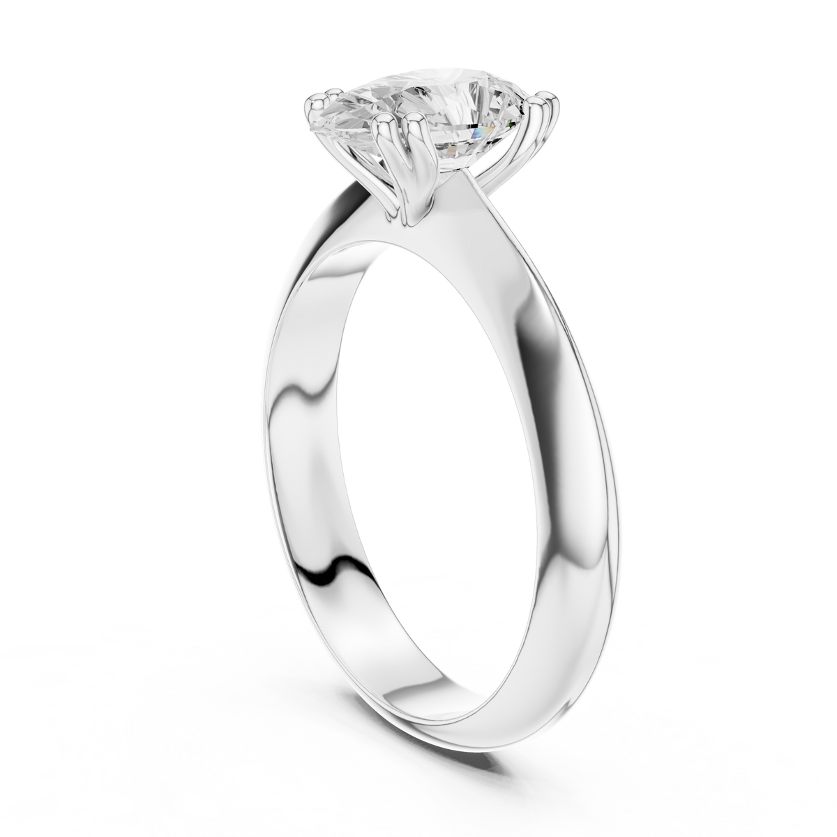 Pear-Cut Diamond Solitaire Ring in white gold, view 10