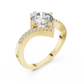 Round Diamond Kite-Halo Engagement Ring in yellow gold, view 1