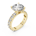 Round Diamond Pavé-Shank Engagement Ring in yellow gold, view 1
