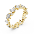 Eternityring met diamanten in verschillende slijpvormen in geelgoud — aanzicht 1