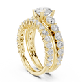 Round Diamond Multi-Band Engagement Ring in yellow gold, view 1