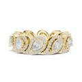 Ring met peervormige diamanten halo en cluster in geelgoud — aanzicht 15