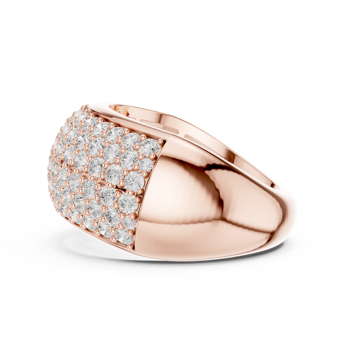 Multi-Row Diamond Pavé Band in rose gold, view 8