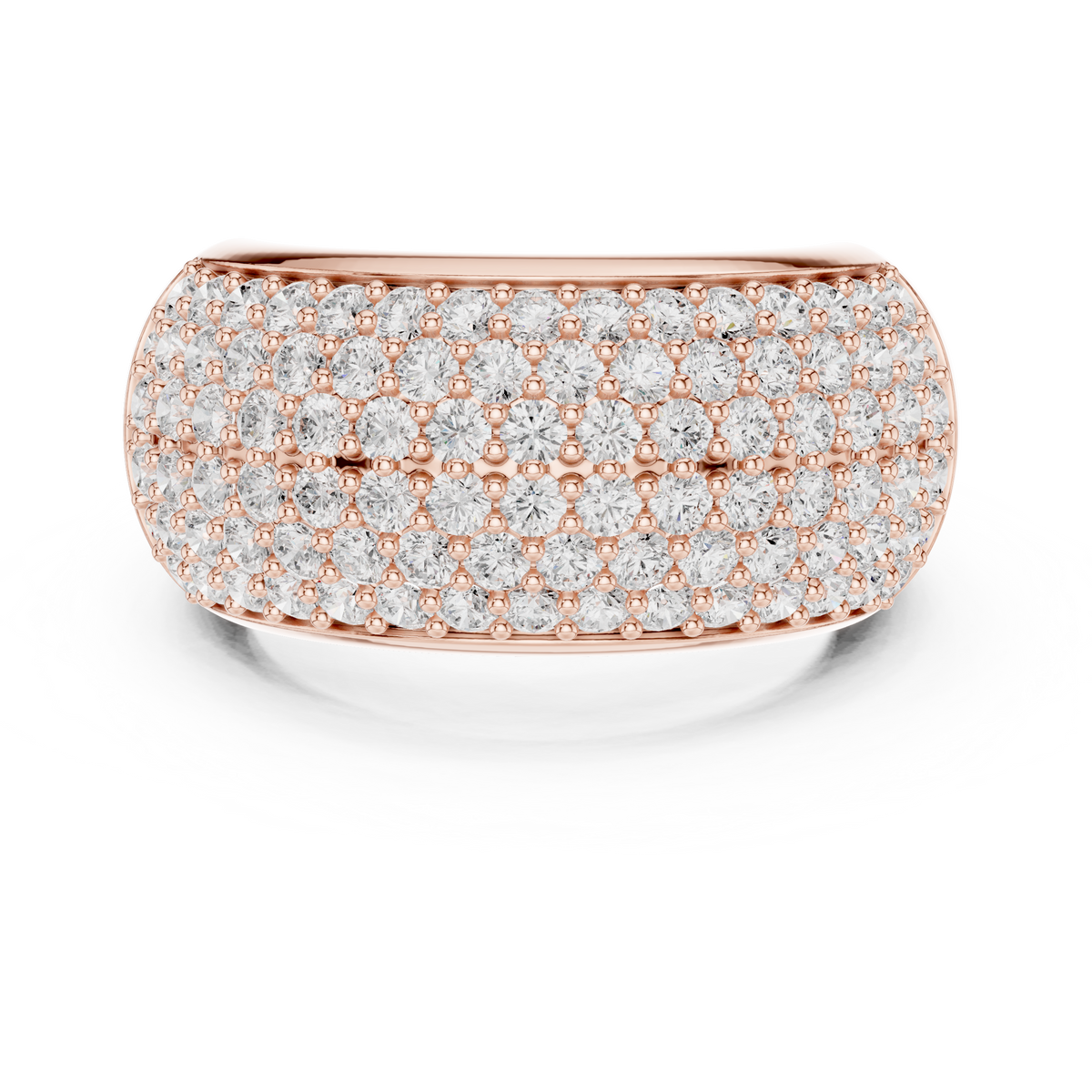 Multi-Row Diamond Pavé Band in rose gold, view 10