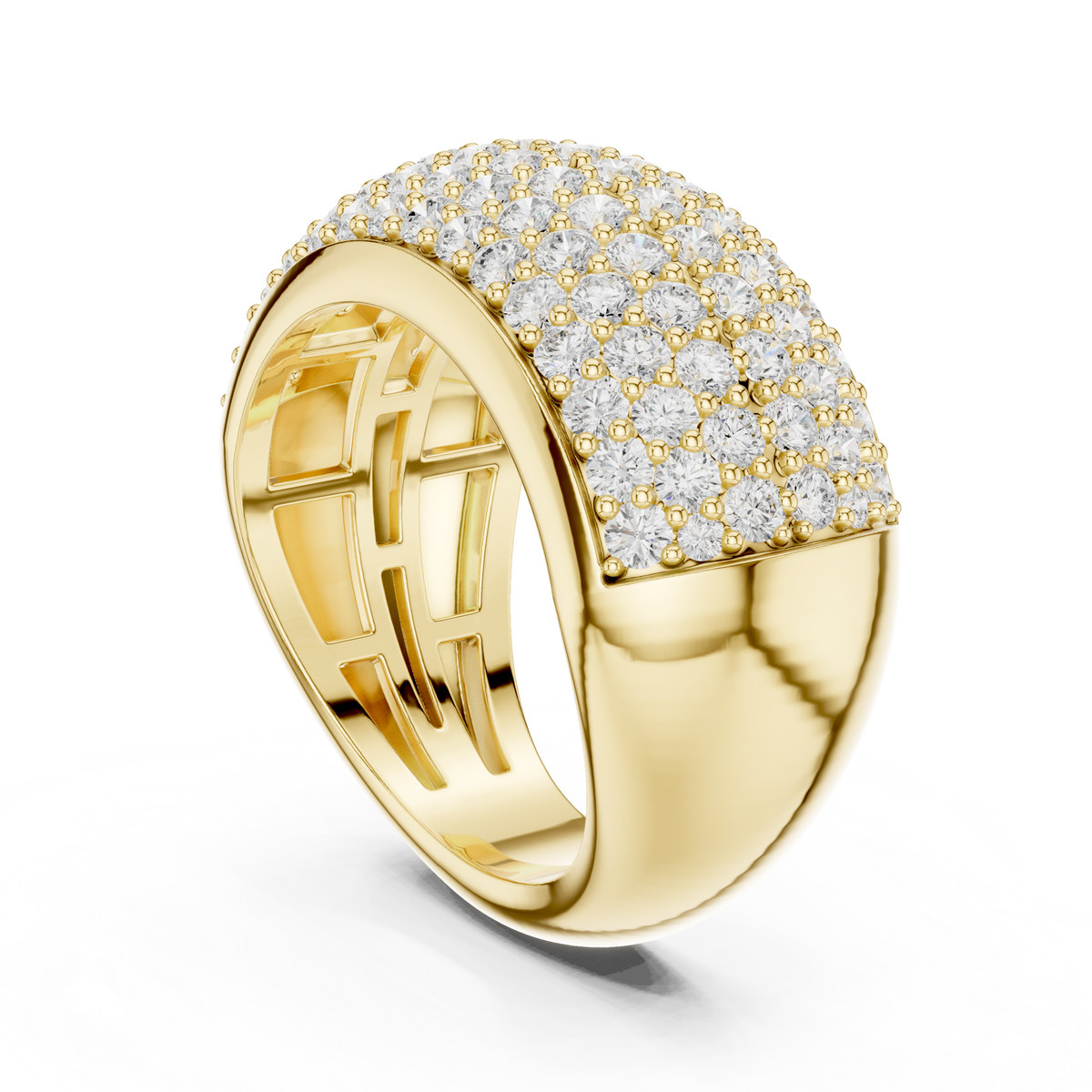 Multi-Row Diamond Pavé Band in yellow gold, view 14