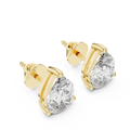 Pear-Cut Diamond Solitaire Stud Earrings in yellow gold, view 1