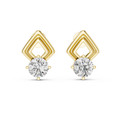 Geometric Drop Diamond Stud Earrings in yellow gold, view 1