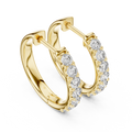 Round Diamond Hoop Earrings in yellow gold, view 1