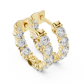 Double-Sided Round Diamond Hoop Earrings in yellow gold, view 1