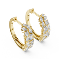 Mixed-Shape Diamond Hoop Earrings in yellow gold, view 1