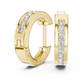 Channel-Set Diamond Huggie Earrings in yellow gold, view 1