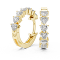 Graduated Mixed-Cut Diamond Hoop Earrings in yellow gold, view 1