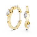 Marquise Diamond Accent Hoop Earrings in yellow gold, view 1