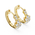 Graduated Diamond Hoop Earrings in yellow gold, view 1