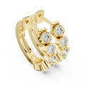Bezel-Set Round Diamond Hoop Earrings in yellow gold, view 1