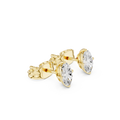 Petite Marquise Diamond Stud Earrings in yellow gold, view 11