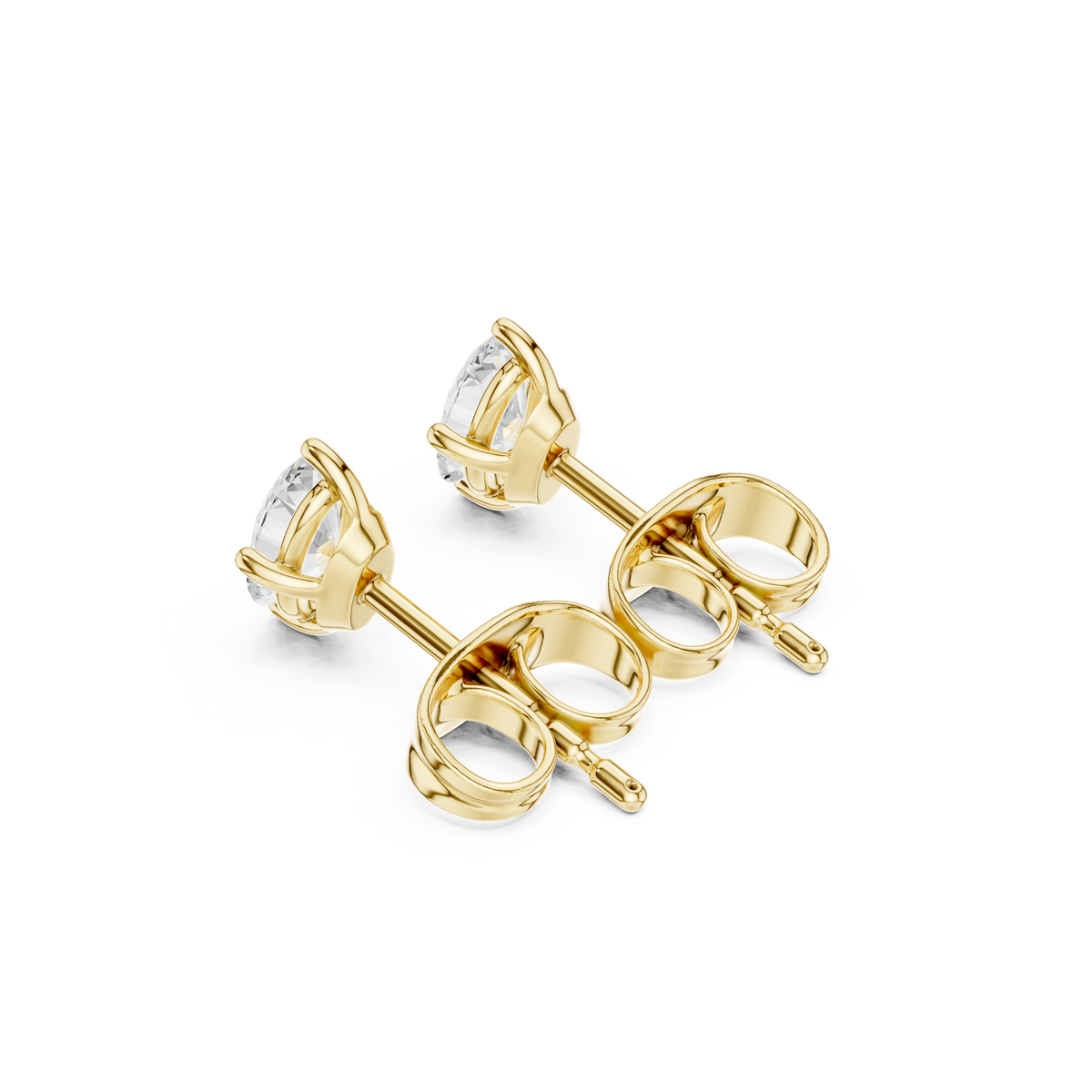 Petite Marquise Diamond Stud Earrings in yellow gold, view 1