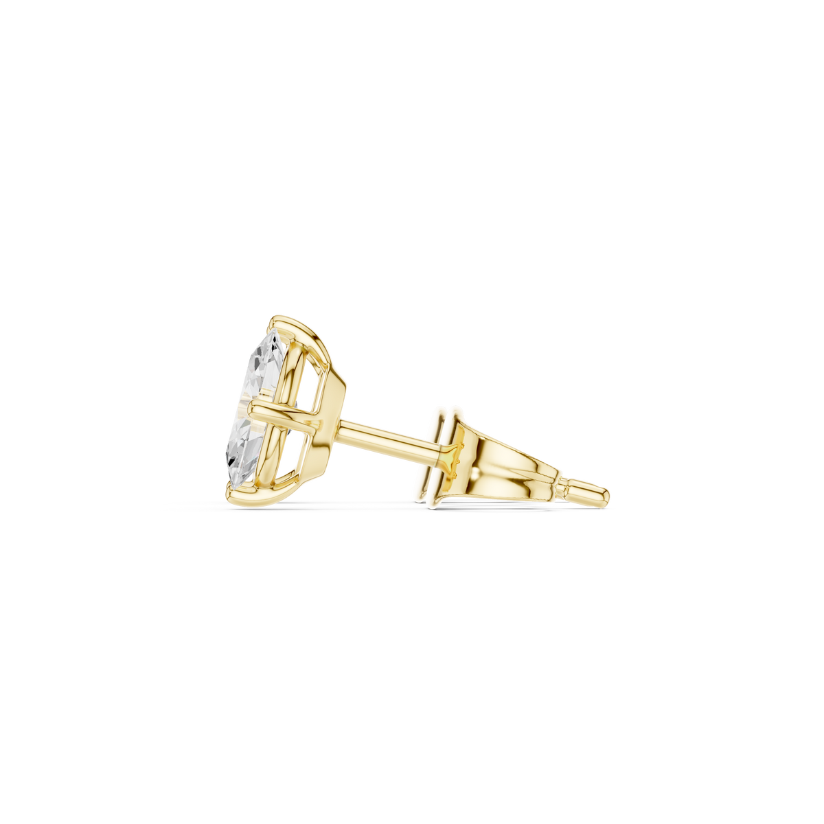 Petite Marquise Diamond Stud Earrings in yellow gold, view 12