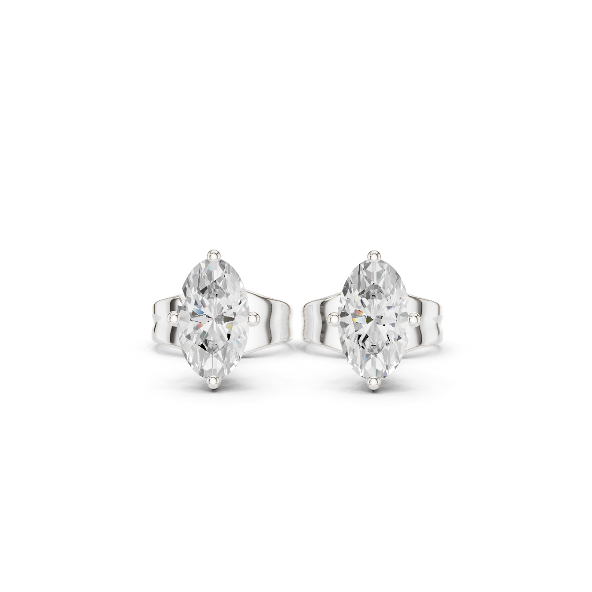 Petite Marquise Diamond Stud Earrings in white gold, view 7