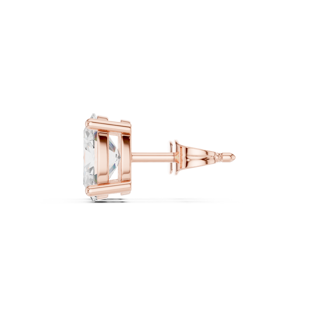 Oval Diamond Stud Earrings in rose gold, view 5