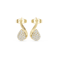 S-Curve Pear Diamond Stud Earrings in yellow gold, view 1
