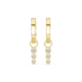 Diamond Charm Huggie Earrings in yellow gold, view 12