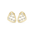 Open Triangle Diamond Stud Earrings in yellow gold, view 1