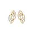 Open Leaf Diamond Stud Earrings in yellow gold, view 1