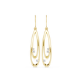 Open Oval Diamond Drop Earrings in yellow gold, view 1