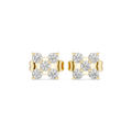 Four-Stone Diamond Cluster Stud Earrings in yellow gold, view 1