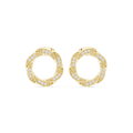 Round Diamond Circle Stud Earrings in yellow gold, view 1