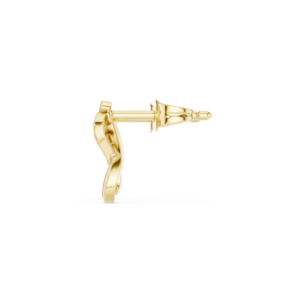Petite Diamond Drop Stud Earrings in yellow gold, view 12