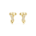 Petite Diamond Drop Stud Earrings in yellow gold, view 1