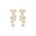 Graduated Round Diamond Drop Earrings in yellow gold, view 1