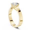 Solitairering met ronde diamant van 1 ct en gesplitste schouders in geelgoud — aanzicht 1