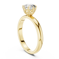 1ct Round Diamond Cathedral Solitaire Ring in yellow gold, view 1
