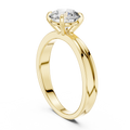1ct Round Diamond Cross-Shoulder Solitaire Ring in yellow gold, view 1