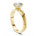 Ring met ronde diamant van 1 ct, klauwzetting en gesplitste ringscheen in geelgoud — aanzicht 1