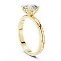 Solitairering met ronde diamant van 1 ct en hartvormige zetpoten in geelgoud — aanzicht 1