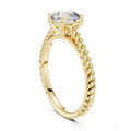1ct Round Diamond Rope-Shank Solitaire Ring in yellow gold, view 12