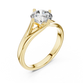 1ct Round Diamond Angled-Shoulder Solitaire Ring in yellow gold, view 1