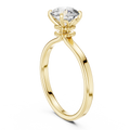 1ct Round Diamond Beaded Halo Ring in yellow gold, view 1
