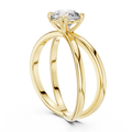 1ct Round Diamond Open Crossover Ring in yellow gold, view 12