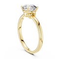 1ct Round Diamond Swirl-Shoulder Solitaire Ring in yellow gold, view 1