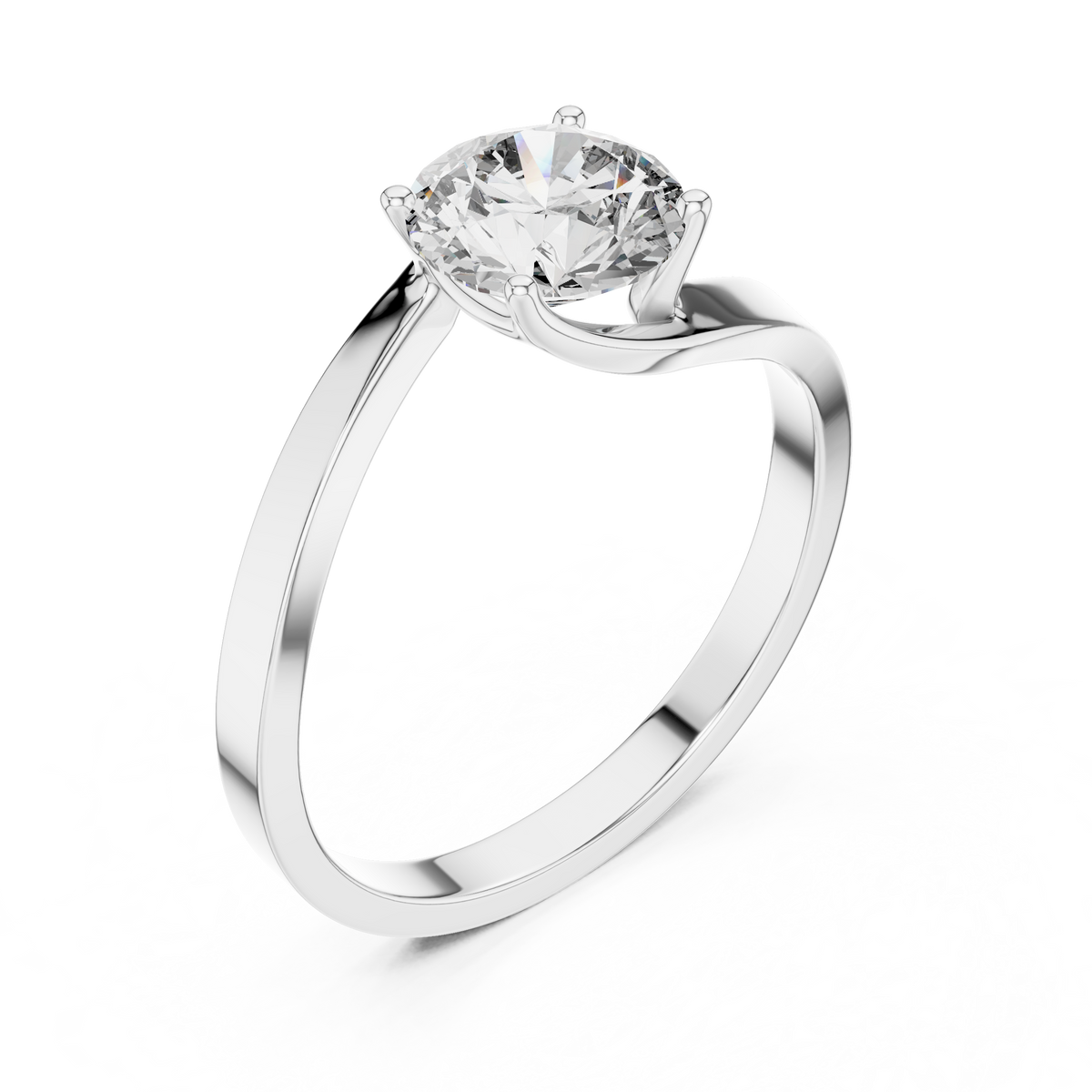 1ct Round Diamond Crossover Band Ring in white gold, view 11