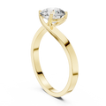 1ct Round Diamond Crossover Band Ring in yellow gold, view 1