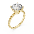2ct Round Diamond Beaded-Shank Ring in yellow gold, view 12
