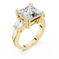 3ct Rectangular Diamond Three-Stone Engagement Ring, view 12