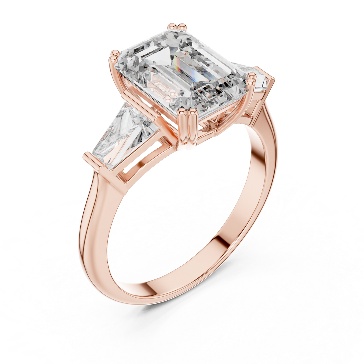 2.5ct Radiant-Cut Diamond Engagement Ring in rose gold, view 6