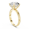 3.5ct Round Diamond Hidden Halo Engagement Ring in yellow gold, view 1